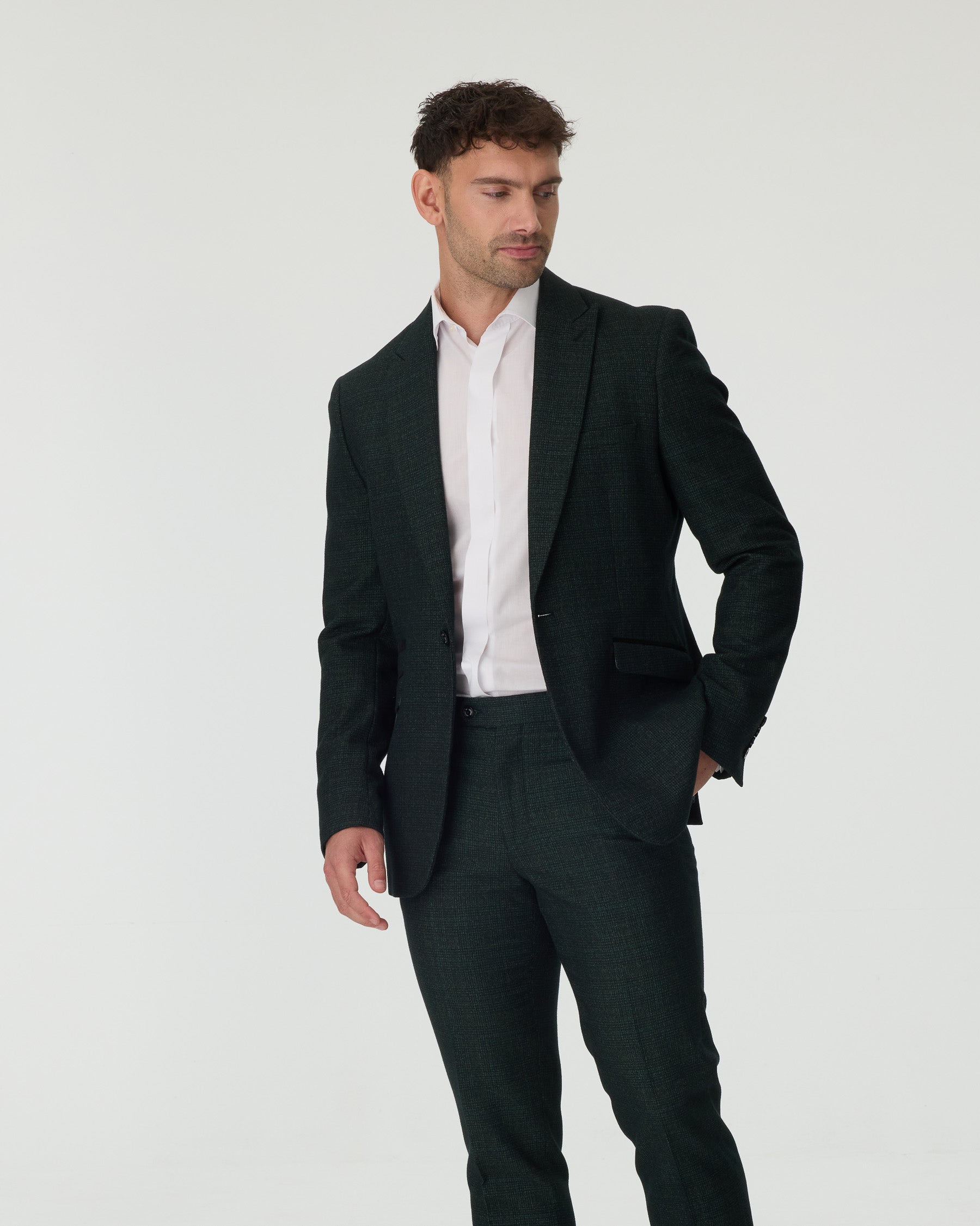 Dark Green Cavani Slim Fit 2-Piece Suit