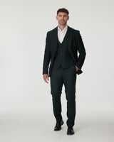 Dark Green Cavani Slim Fit 3-Piece Suit