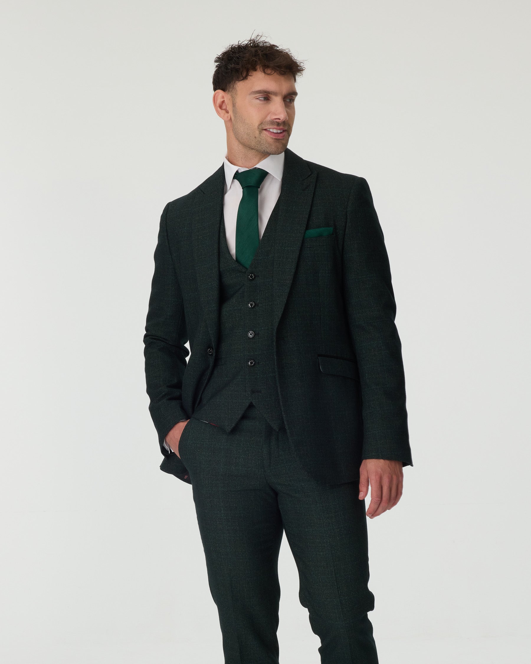 Dark Green Cavani Suit Hire Package