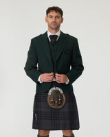 Green Tweed Jacket & Grey Spirit Kilt Hire Package