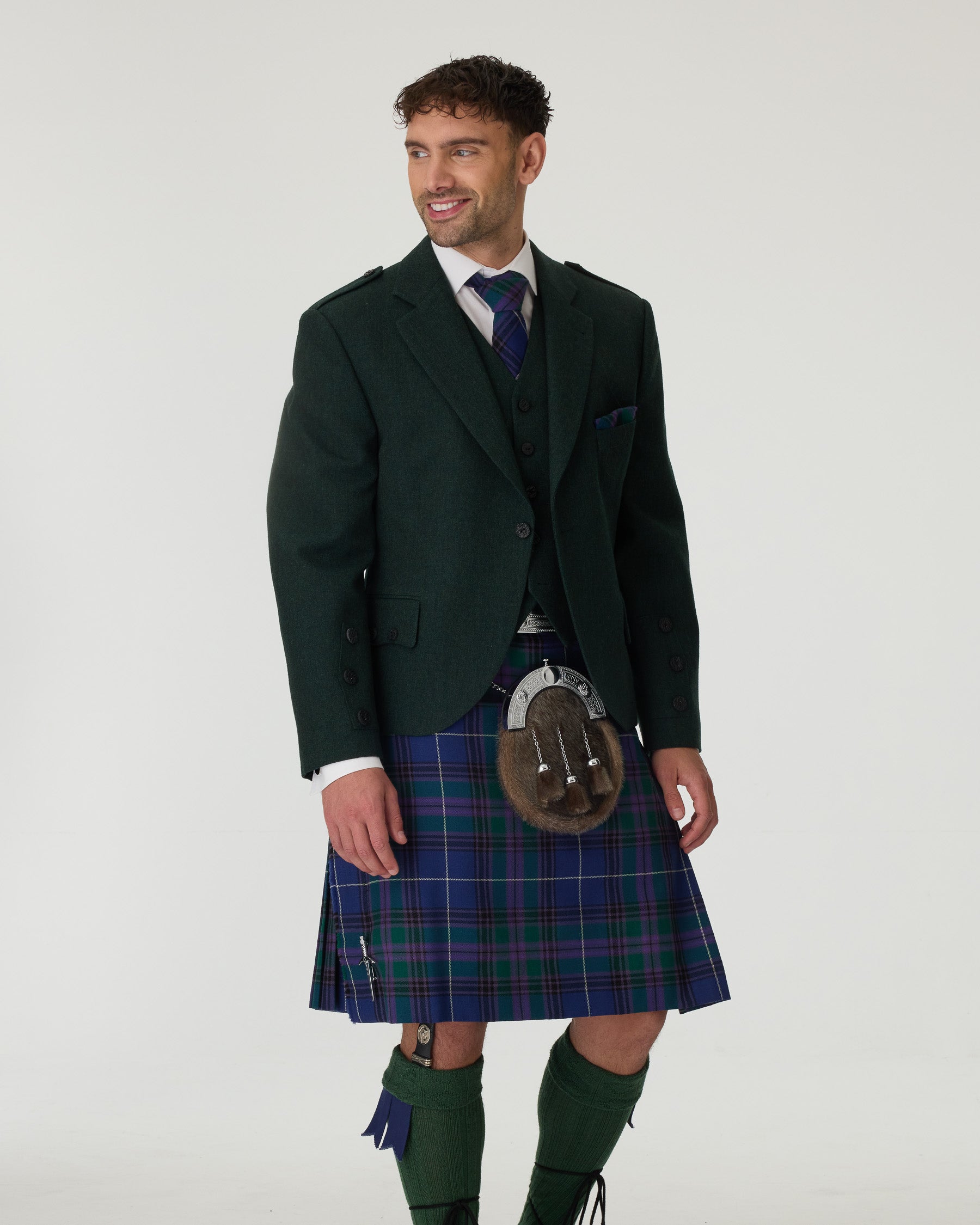 Green Tweed Jacket & Spirit of Bannockburn Kilt Hire Package