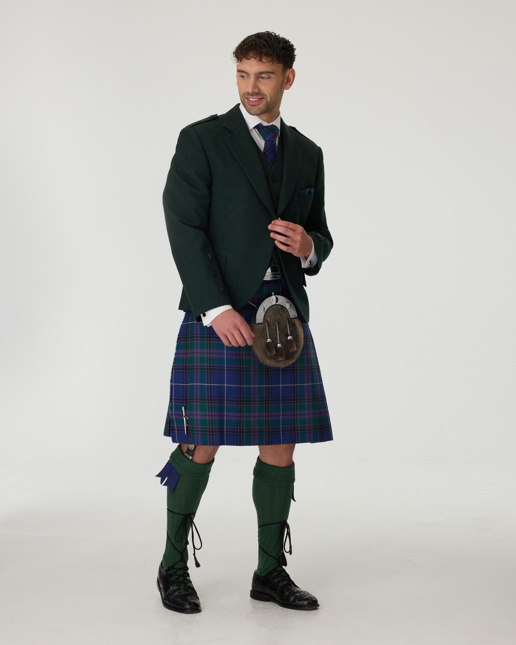 Green Tweed Jacket & Spirit of Bannockburn Kilt Hire Package