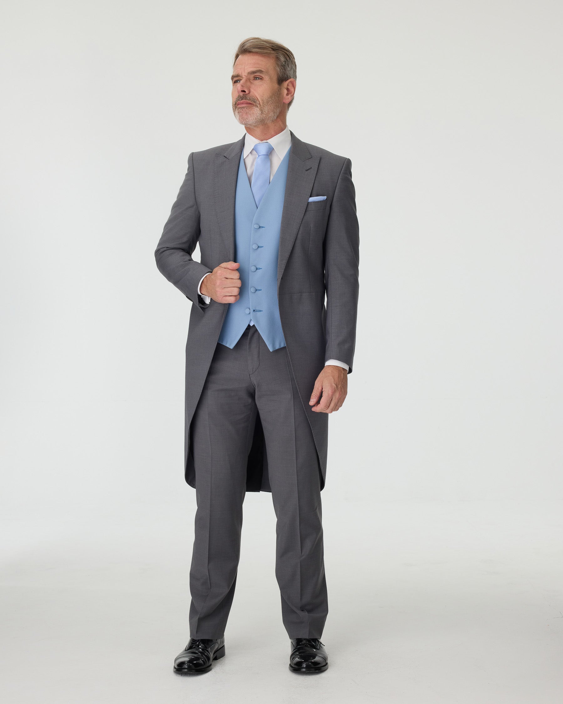 Grey Slim Fit Tailcoat Hire Package