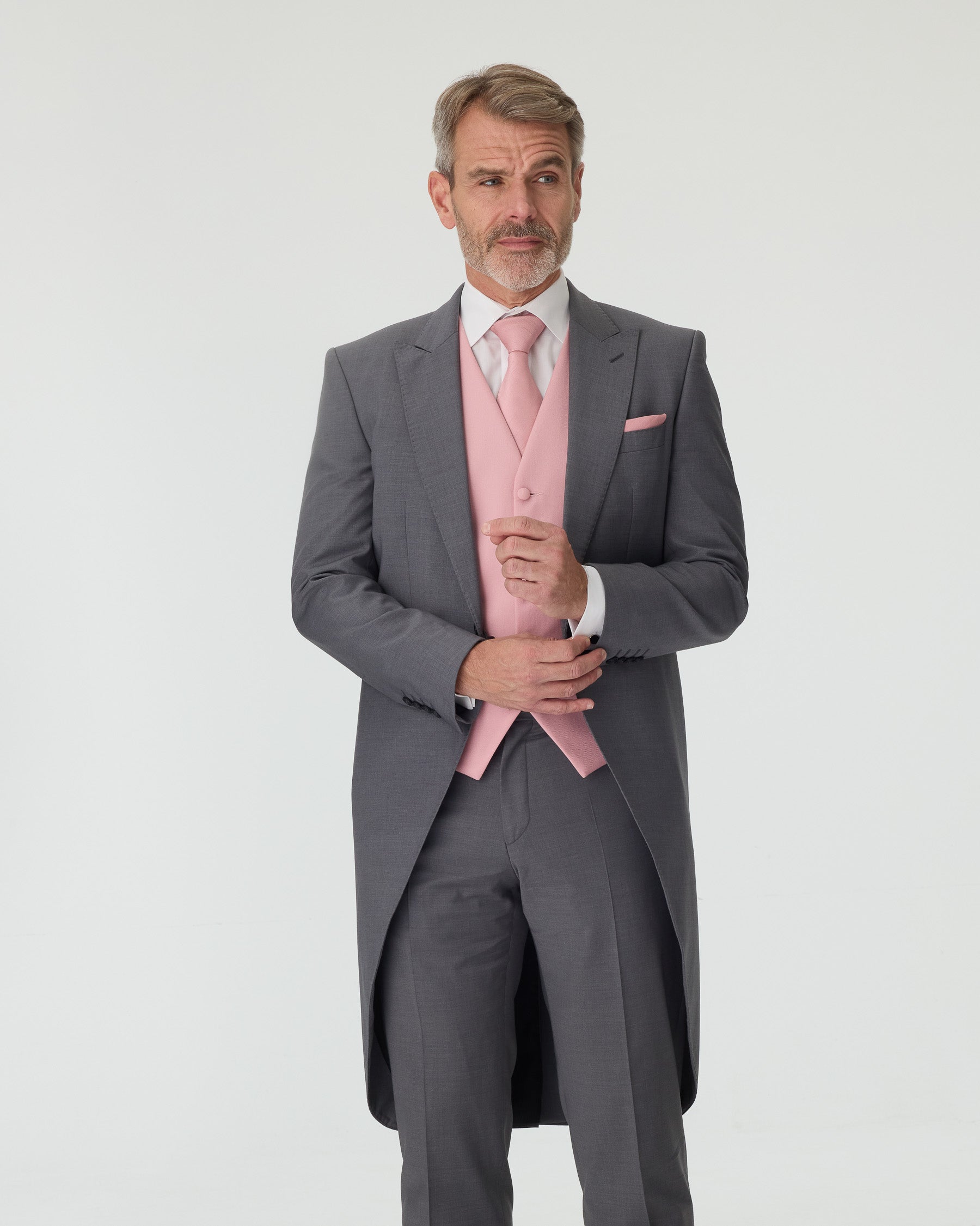 Grey Slim Fit Tailcoat