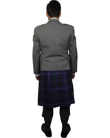 Light Grey Tweed Jacket & Spirit of Bannockburn Kilt Hire Package for men. Ideal for weddings, proms, or Highlandwear events.