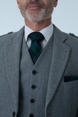 Light Grey Tweed Jacket & Black Watch Kilt Hire Package