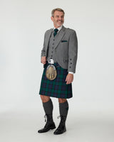Light Grey Tweed Jacket & Black Watch Kilt Hire Package