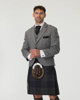 Light Grey Tweed Jacket & Grey Spirit Kilt Hire Package