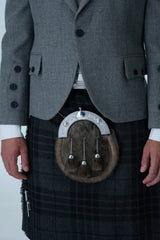 Light Grey Tweed Jacket & Grey Spirit Kilt Hire Package
