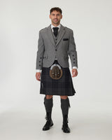 Light Grey Tweed Jacket & Grey Spirit Kilt Hire Package