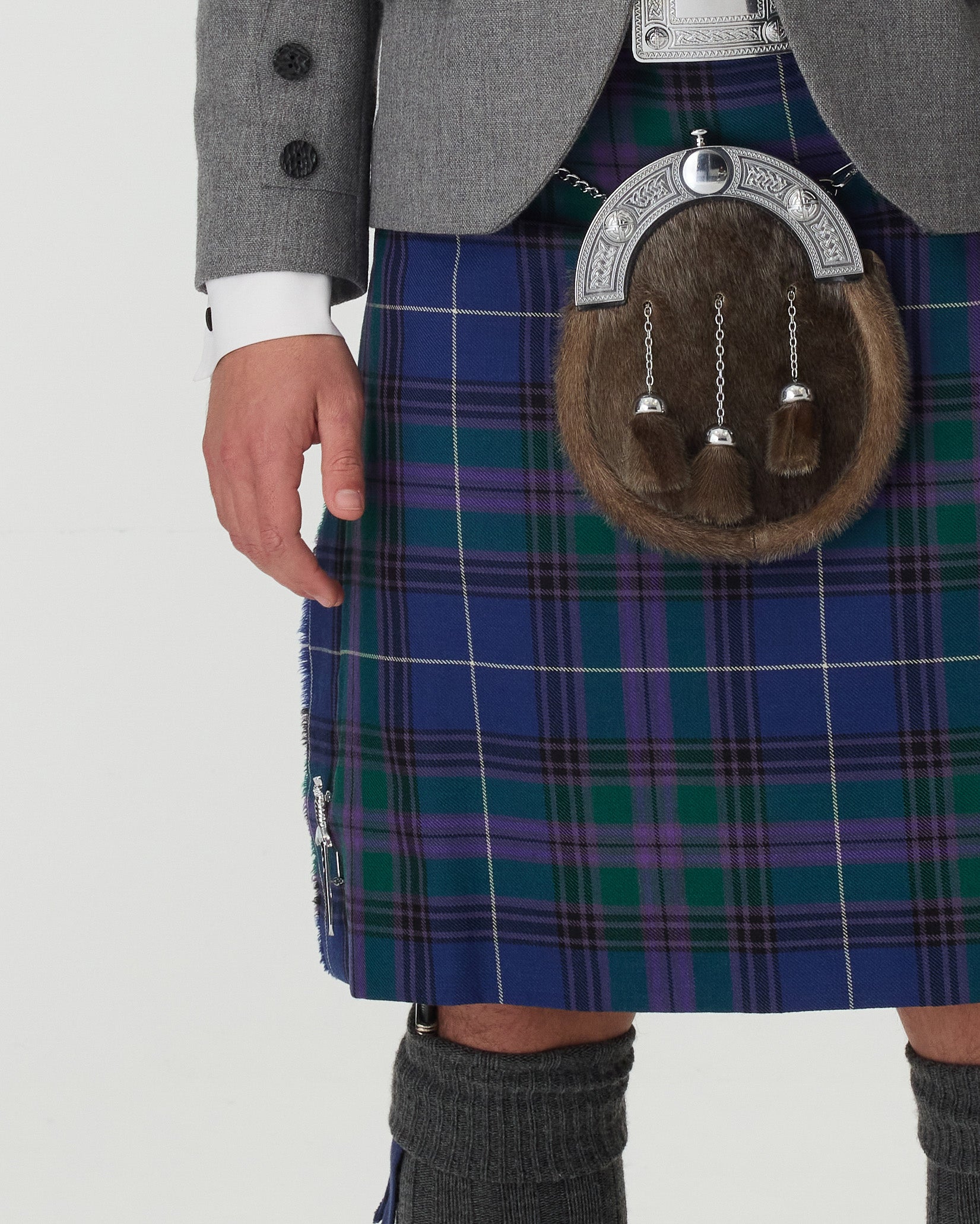 Light Grey Tweed Jacket & Spirit of Bannockburn Kilt Hire Package