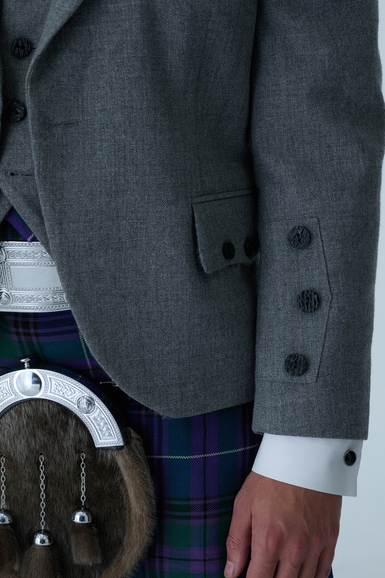 Light Grey Tweed Jacket & Spirit of Bannockburn Kilt Hire Package