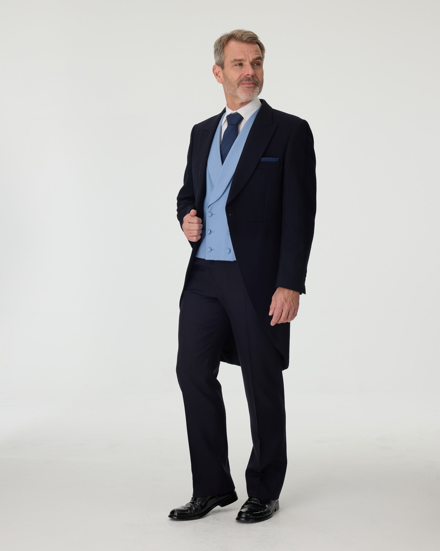 Navy Tailcoat & Navy Stripe Trousers