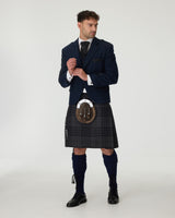 Navy Tweed Jacket & Grey Spirit Kilt Hire Package