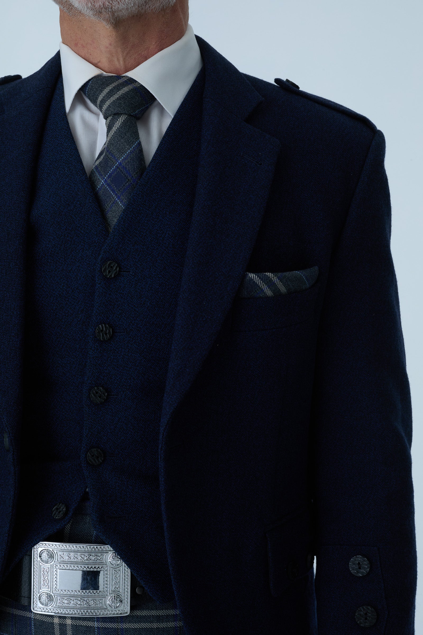 Navy Tweed Jacket & Highland Storm Kilt Hire Package