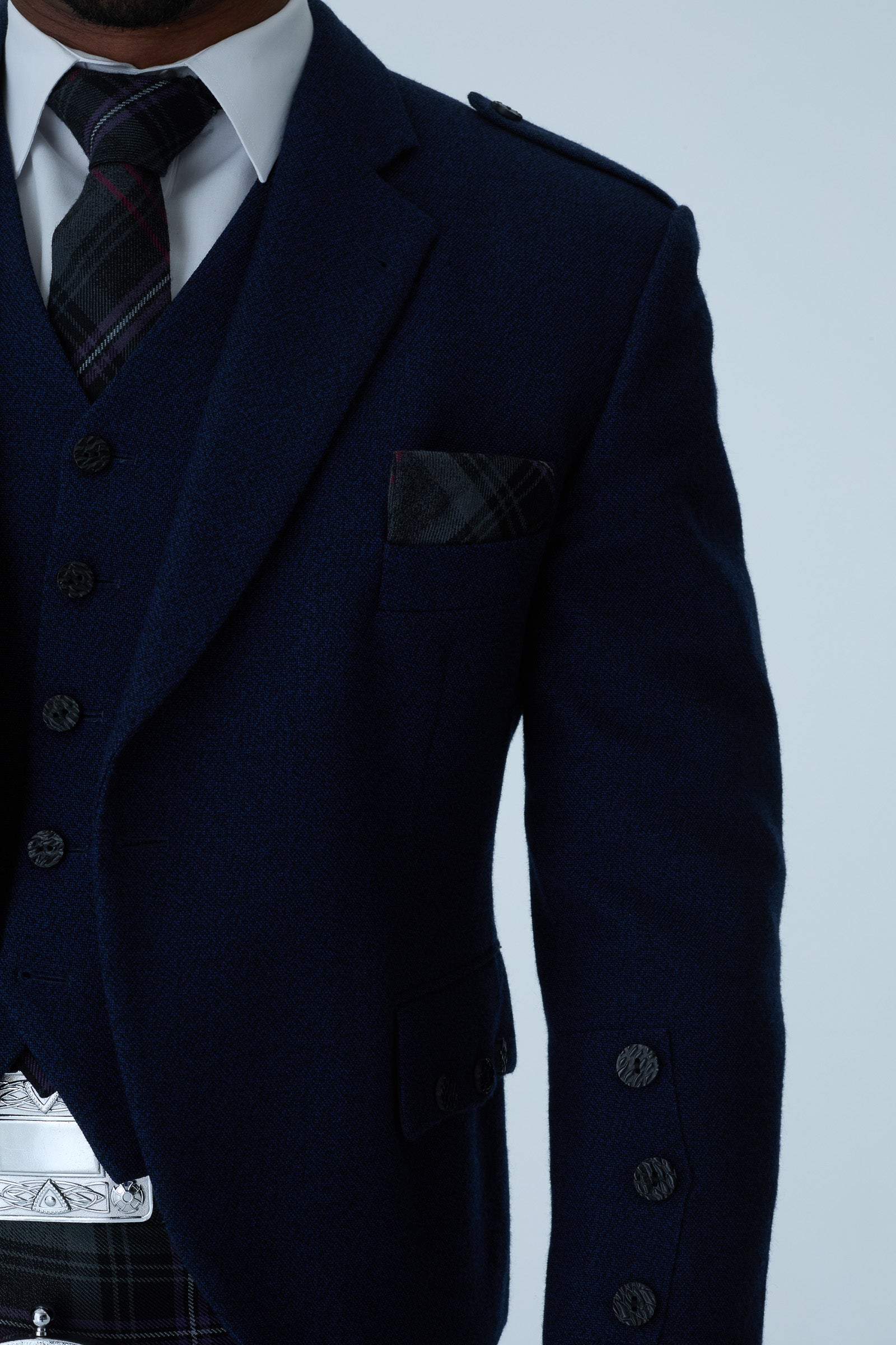 Navy Tweed Jacket & Scottish Spirit Kilt Hire Package