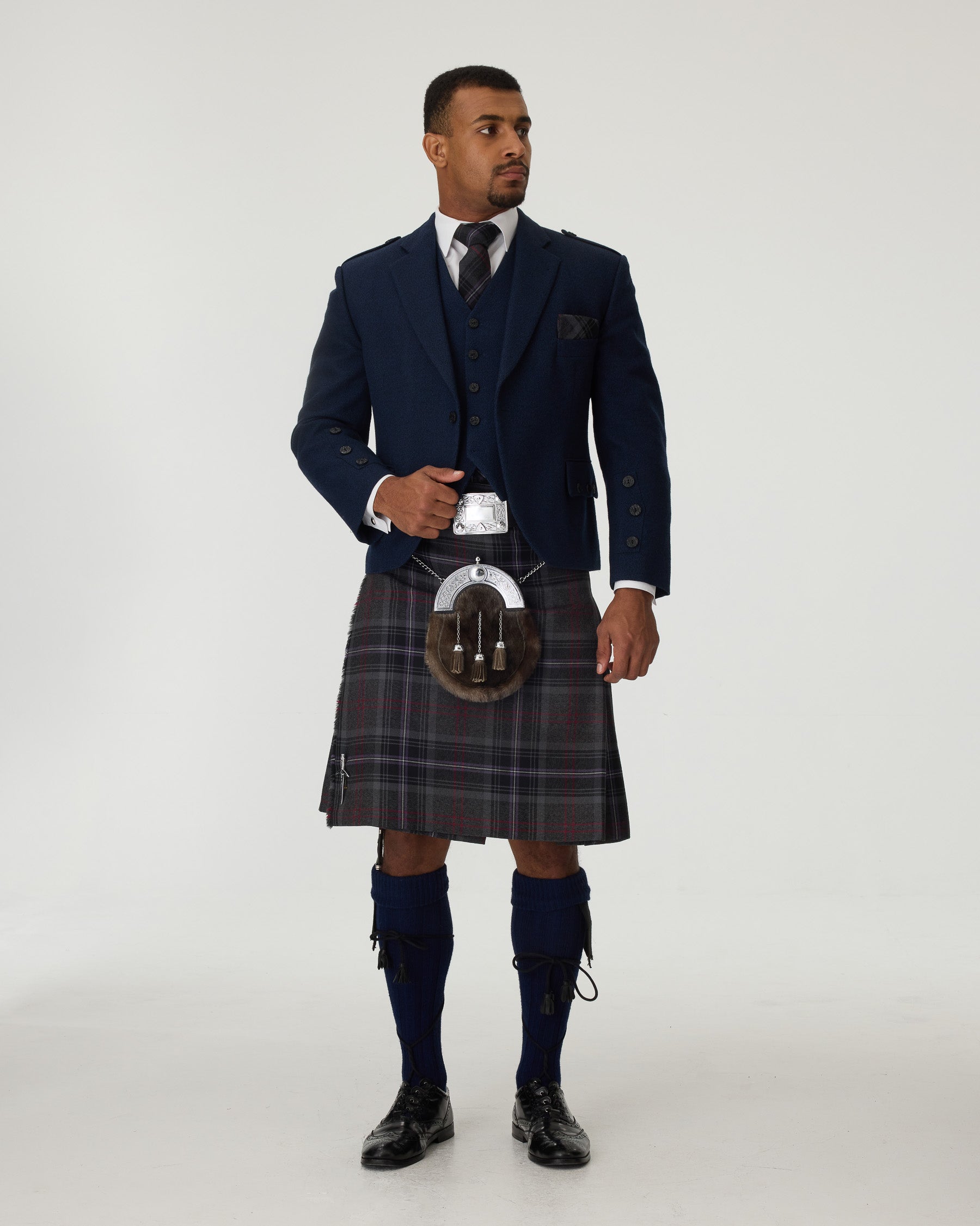 Navy Tweed Jacket & Scottish Spirit Kilt Hire Package