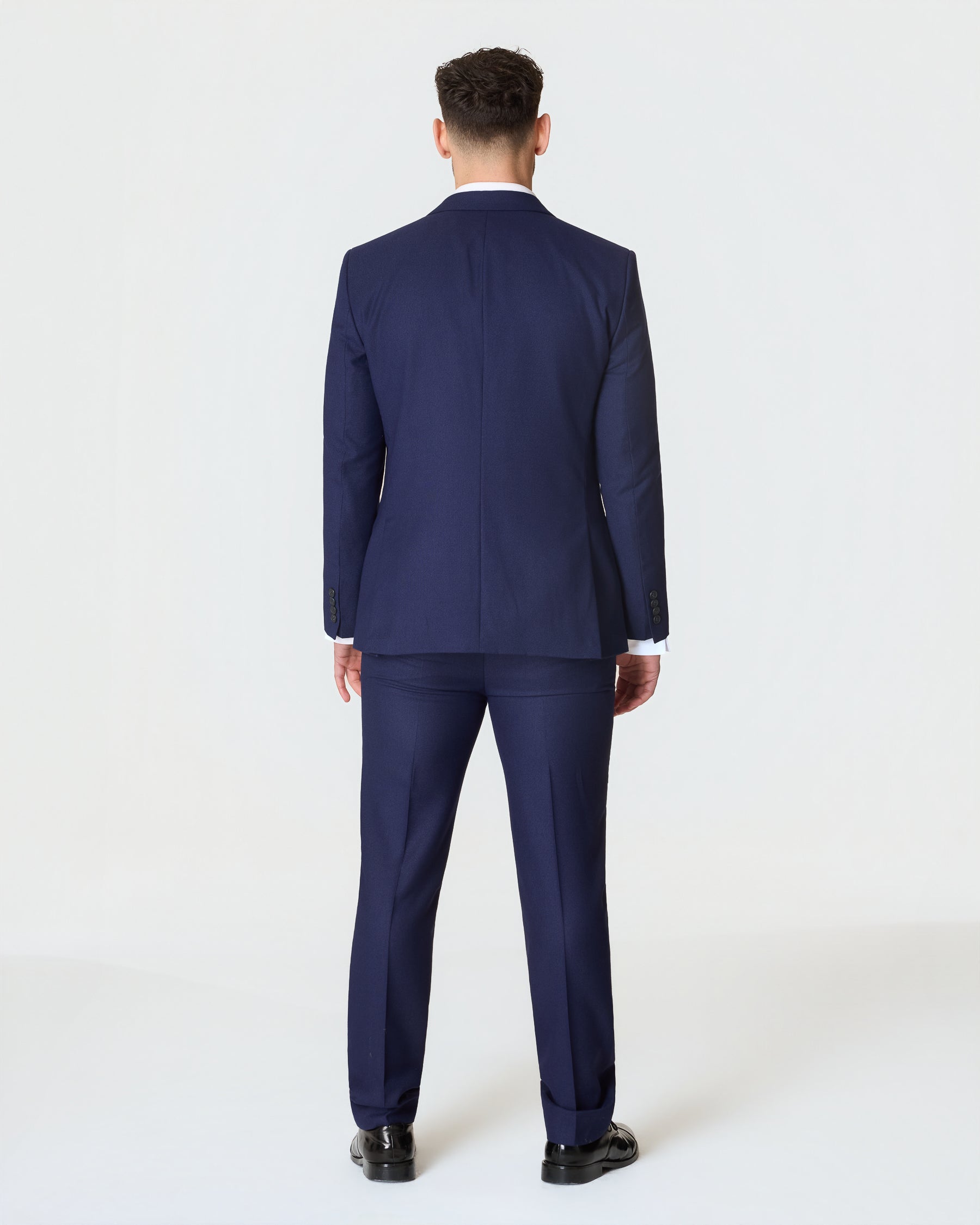 Navy Double Breasted Slim Fit Suit