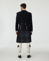 Prince Charlie Jacket & Grey Spirit Kilt Hire Package