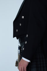 Prince Charlie Jacket & Grey Spirit Kilt Hire Package