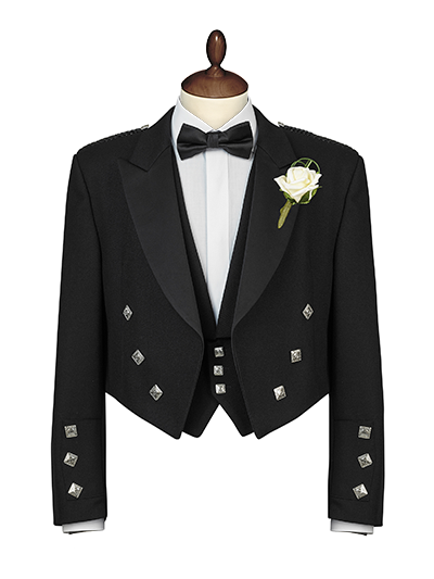 Prince Charlie Jacket & Scottish Spirit Kilt Hire Package for men. Ideal for weddings, proms, or Highlandwear events. 