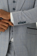 Sky Blue Cavani Slim Fit 3-Piece Suit