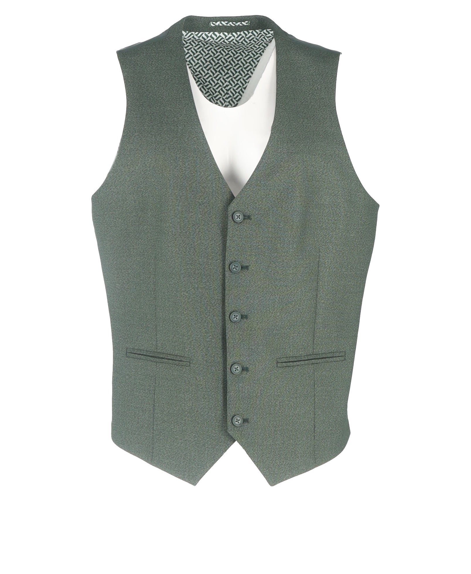 Slim Fit Green Waistcoat