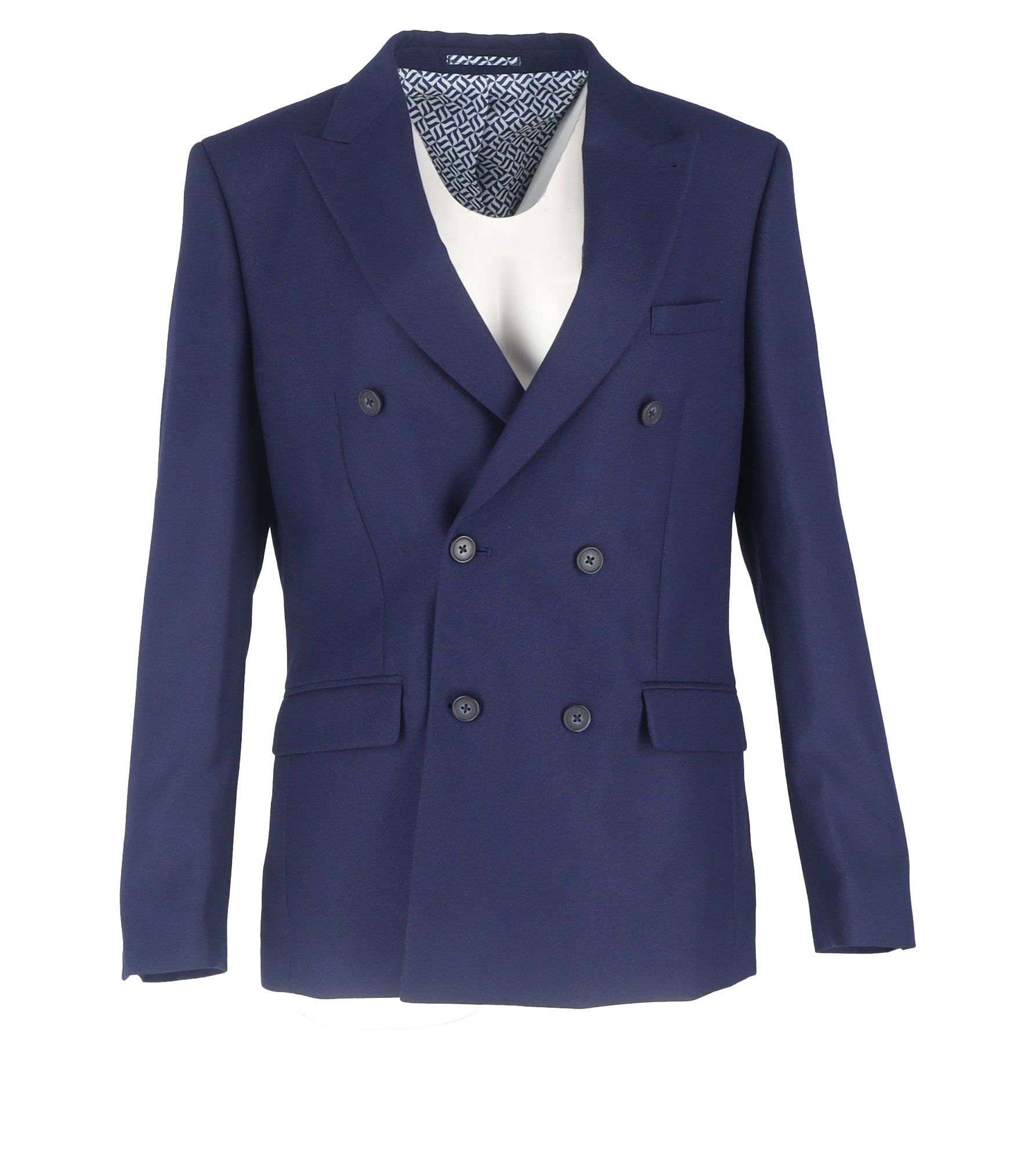 Slim Fit Navy Double Breasted Jacket