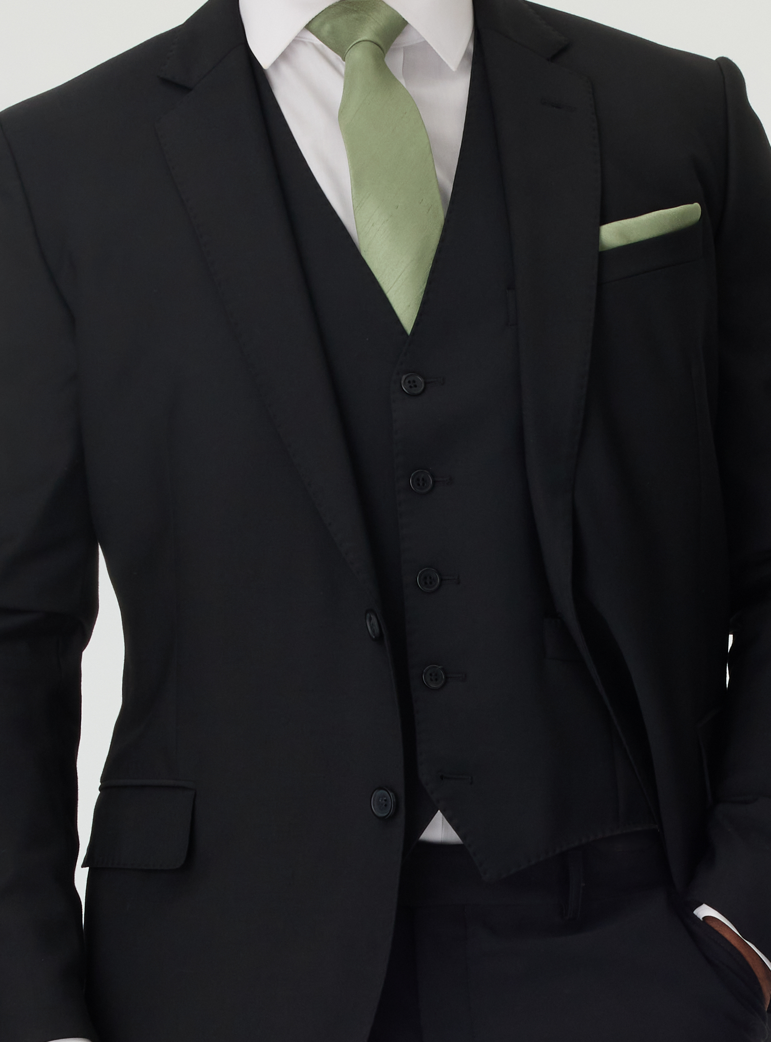 Slim Fit Black Suit Waistcoat