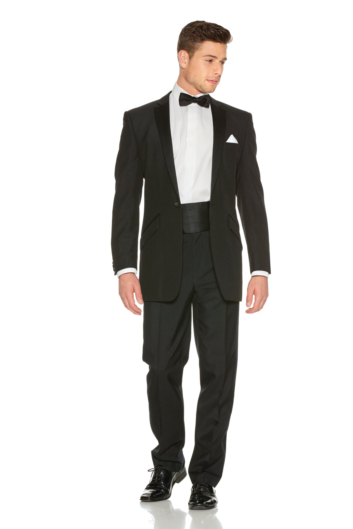 Black Slim Fit Dinner Suit Hire – FP Mens Formalwear – ACS Rental