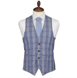 Blue Check Waistcoat