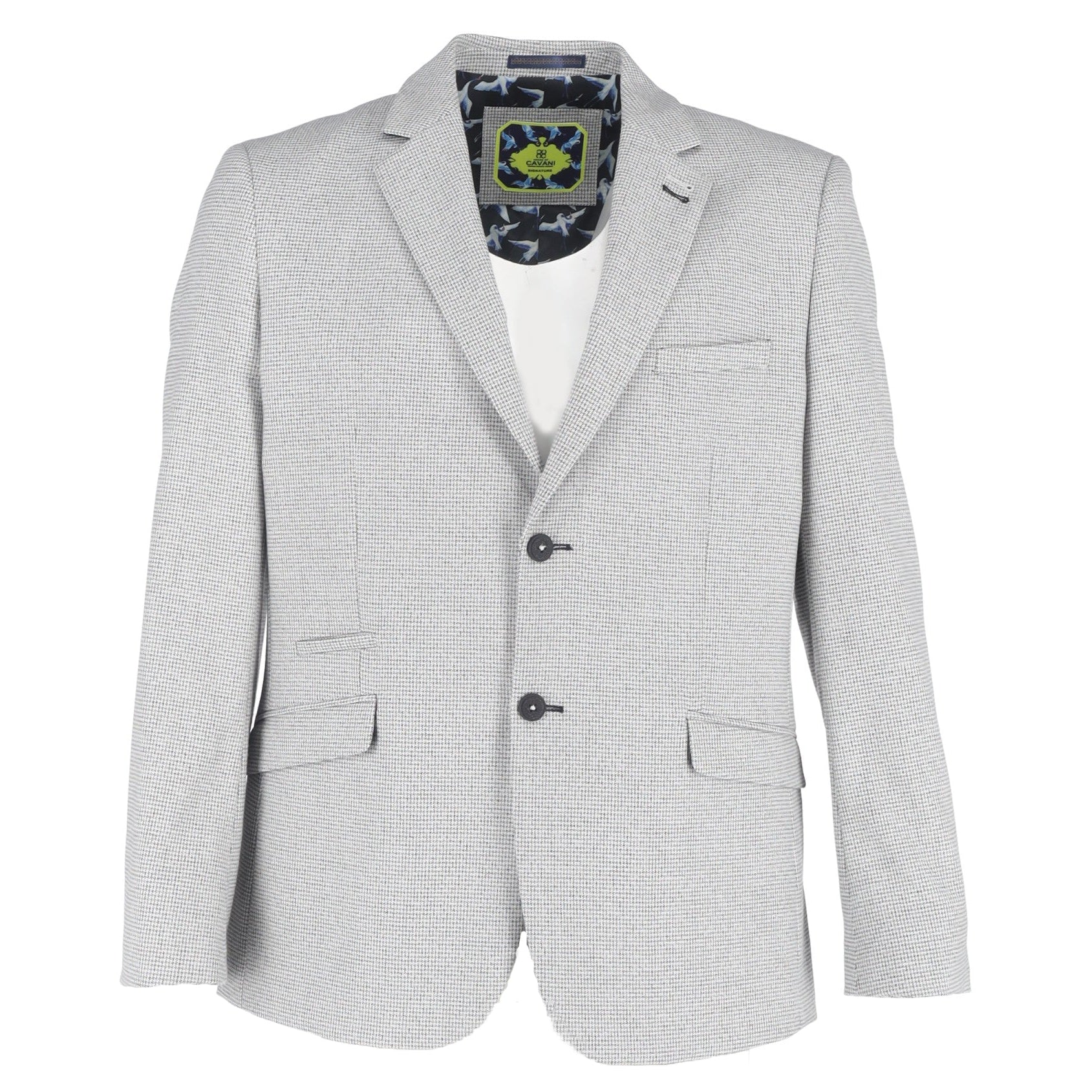 A light grey jacket with long sleeves, displayed against a white background.